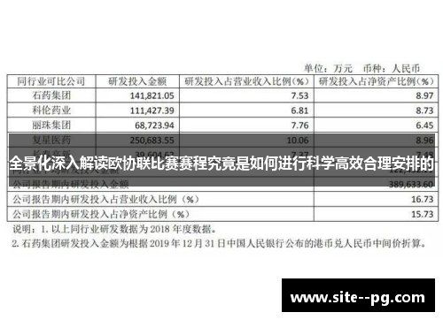 全景化深入解读欧协联比赛赛程究竟是如何进行科学高效合理安排的